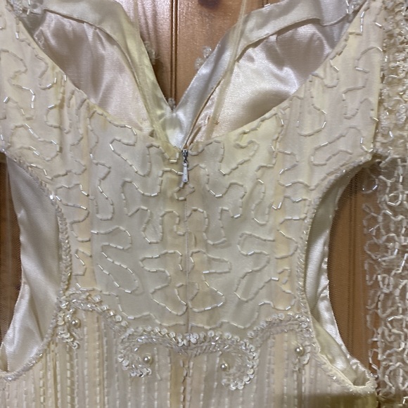 Ivory bedazzled full length formal - Picture 10 of 13